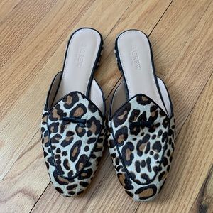 J. Crew Collection leopard mules